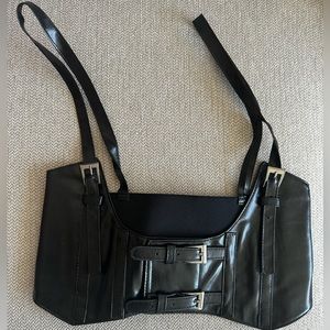 Black vegan leather belt